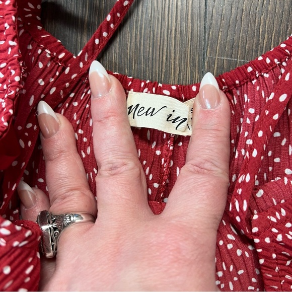 New In Red Patterned Women's Wide Leg Jumpsuit SZ MED - Picture 7 of 11